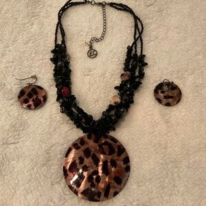 Erica Lyons Animal Print Jewelry Set